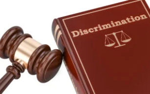 Discrimination book with gavel on the side