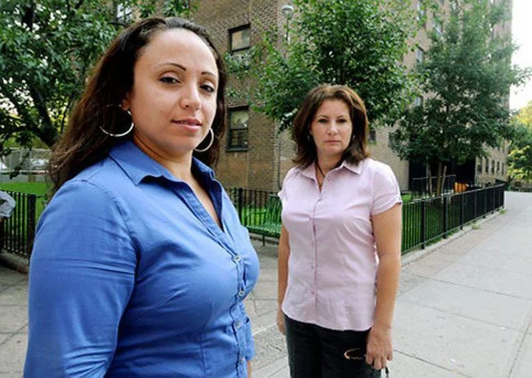 Two women standing