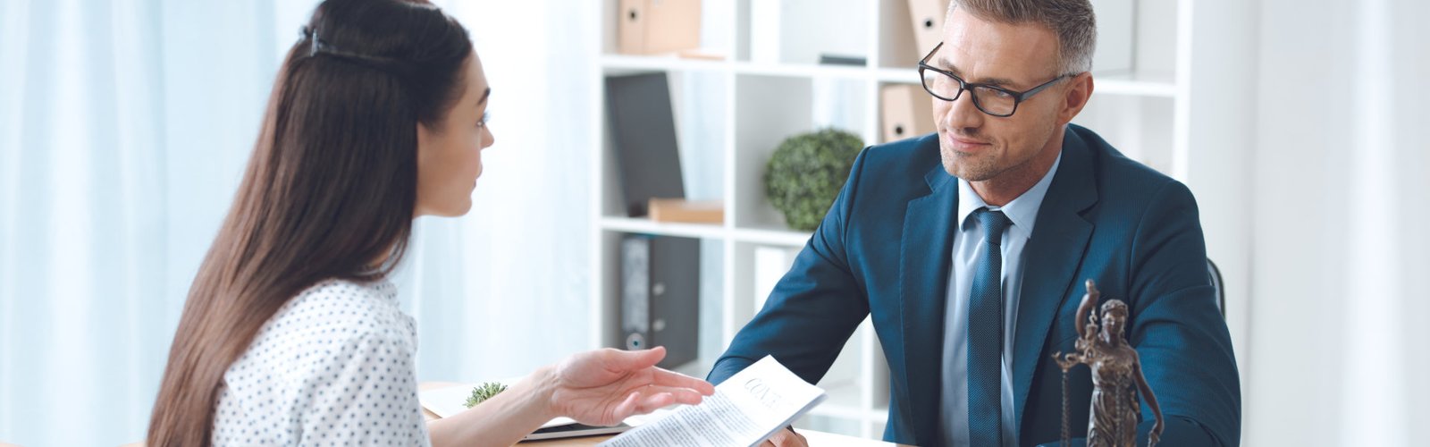 lawyer meeting with his client