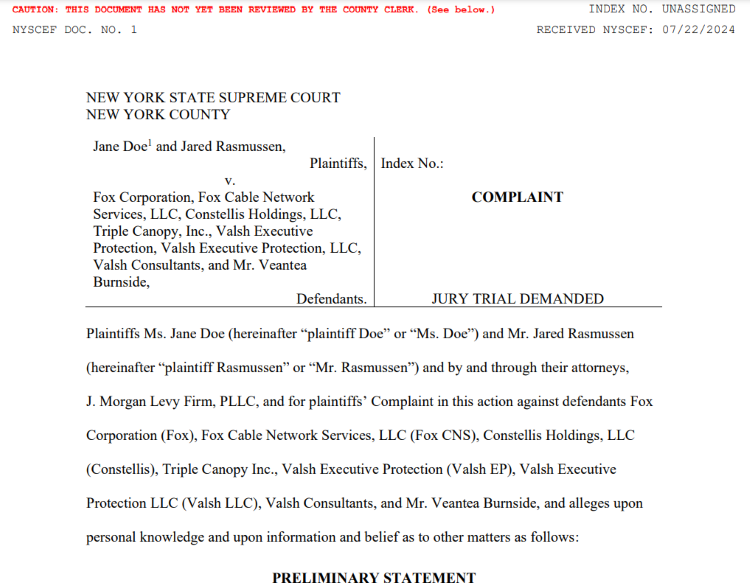 Jane Doe lawsuit against Fox Corporation