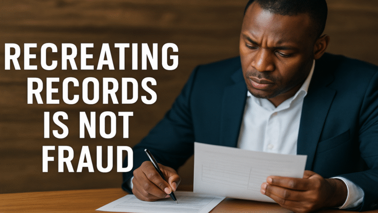 Recreating Records Is Not Fraud