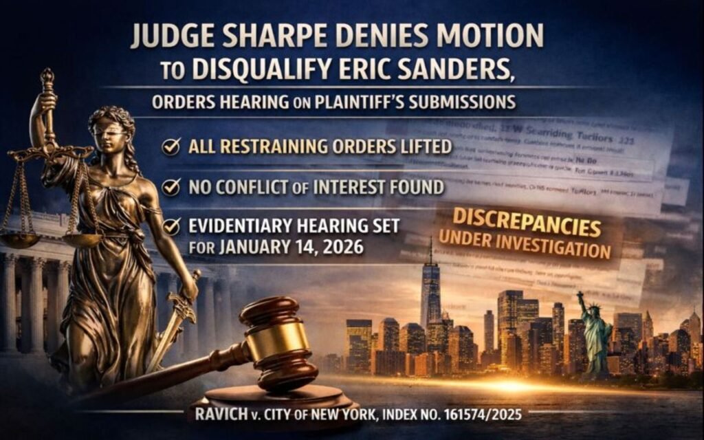 Judge Sharpe Denies Motion to Disqualify Eric Sanders